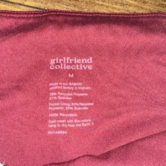 Girlfriend Collective Wine Colored High Waist Ankle Leggings with Pockets Medium - Picture 3 of 5